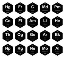 20 Preiodic table of the elements Icon Pack Design vector