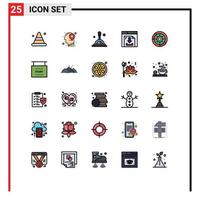 conjunto de 25 iconos de interfaz de usuario modernos signos de símbolos para la configuración de búsqueda de equipo descarga multimedia elementos de diseño vectorial editables vector