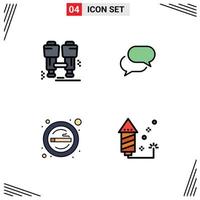 4 Creative Icons Modern Signs and Symbols of camp place find sms smoke Editable Vector Design Elements