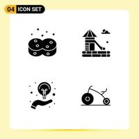 Pictogram Set of Simple Solid Glyphs of clean hand wiping park baby Editable Vector Design Elements