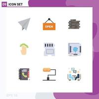 9 Flat Color concept for Websites Mobile and Apps sd hardware bricks card interface Editable Vector Design Elements