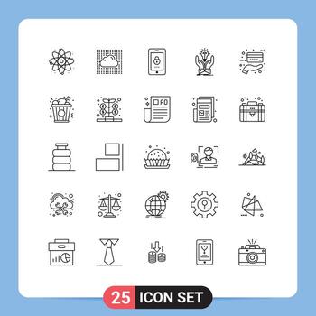 Editable Vector Line Pack of 25 Simple Lines of card share encryption creative idea Editable Vector Design Elements