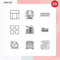 9 Thematic Vector Outlines and Editable Symbols of estate math paper education calc Editable Vector Design Elements