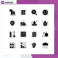 16 Creative Icons Modern Signs and Symbols of heart eyes affection leprechaun adoration molecule Editable Vector Design Elements