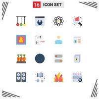 16 Flat Color concept for Websites Mobile and Apps competition science sport server download chart Editable Pack of Creative Vector Design Elements