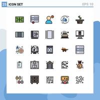 Set of 25 Modern UI Icons Symbols Signs for maximize plant ecology nature growth Editable Vector Design Elements
