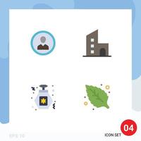 4 Thematic Vector Flat Icons and Editable Symbols of avatar estate people user property Editable Vector Design Elements