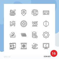 16 Thematic Vector Outlines and Editable Symbols of baby back web security credit card credit Editable Vector Design Elements