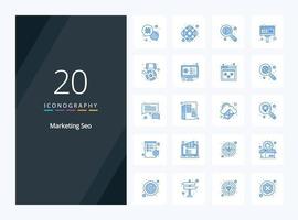 20 Marketing Seo Blue Color icon for presentation vector