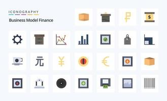paquete de iconos de color plano de 25 finanzas vector