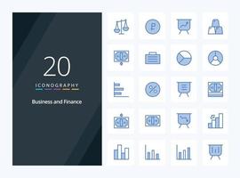 20 Finance Blue Color icon for presentation vector