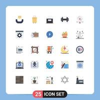 Set of 25 Modern UI Icons Symbols Signs for recruitment magnifier mat human dumbell Editable Vector Design Elements