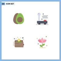 Flat Icon Pack of 4 Universal Symbols of egg cash easter electronic payment Editable Vector Design Elements