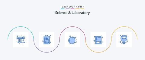 paquete de iconos de ciencia azul 5 que incluye ciencia. idea. cráneo. creativo. tubo vector