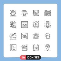 16 Outline concept for Websites Mobile and Apps banking internet compose globe dots Editable Vector Design Elements