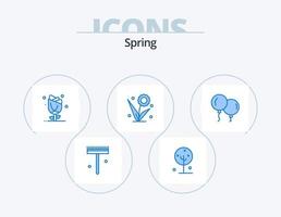 paquete de iconos azul primavera 5 diseño de iconos. naturaleza. floral. naturaleza. flora. naturaleza vector