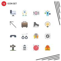 Modern Set of 16 Flat Colors and symbols such as computer responsibility pc caring fried Editable Pack of Creative Vector Design Elements