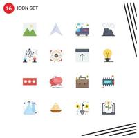 16 Creative Icons Modern Signs and Symbols of decor car interior map dangerous Editable Pack of Creative Vector Design Elements