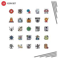 paquete de iconos de vector de stock de 25 signos y símbolos de línea para elementos de diseño de vector editables de evento de aplicación de café de codificación móvil