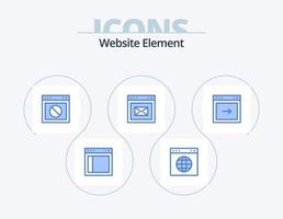 Website Element Blue Icon Pack 5 Icon Design. website. message. website. browser. web vector