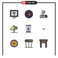 Universal Icon Symbols Group of 9 Modern Filledline Flat Colors of game insight health imagination creativity Editable Vector Design Elements