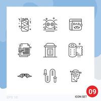 conjunto de 9 iconos de interfaz de usuario modernos símbolos signos para celebración corel spooky formato cdr día del padre elementos de diseño vectorial editables vector