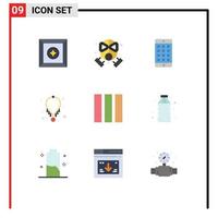 Universal Icon Symbols Group of 9 Modern Flat Colors of web design column mobile necklace fashion Editable Vector Design Elements