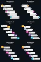 Vector 6 Infographics Pack Presentation slide template 5 Steps cycle diagrams and timelines