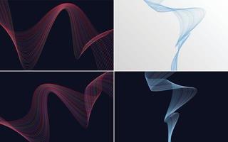 Collection of geometric minimal lines pattern set vector