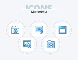 paquete de iconos azul multimedia 5 diseño de iconos. . sincronizar vector