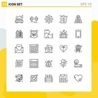 Set of 25 Modern UI Icons Symbols Signs for building landmark employee chichen itza list Editable Vector Design Elements