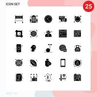 Universal Icon Symbols Group of 25 Modern Solid Glyphs of crop ring interface engagement speaker Editable Vector Design Elements