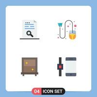 4 Universal Flat Icon Signs Symbols of content shipping file click dressing Editable Vector Design Elements