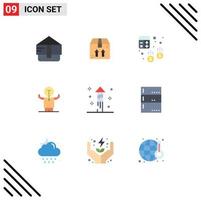 Modern Set of 9 Flat Colors Pictograph of halloween potential business person improvement Editable Vector Design Elements