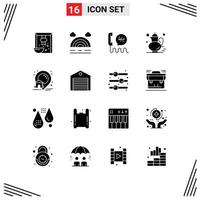 16 Universal Solid Glyphs Set for Web and Mobile Applications estate gree tea center qehwa tea Editable Vector Design Elements