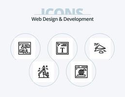 diseño web y línea de desarrollo icon pack 5 diseño de iconos. . diseño. descifrador. cámara. gráfico vector