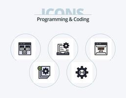 paquete de iconos llenos de línea de programación y codificación 5 diseño de iconos. bicho. aplicación desarrollar. programación. desarrollo vector