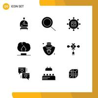 9 Thematic Vector Solid Glyphs and Editable Symbols of china gold optimization jewelry user Editable Vector Design Elements