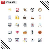 Universal Icon Symbols Group of 25 Modern Flat Colors of music velg shopping spare parts holidays Editable Vector Design Elements