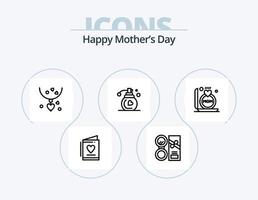 Happy Mothers Day Line Icon Pack 5 Icon Design. fly. mom. gift. balloons. fragrance vector