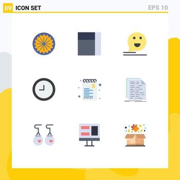 9 Universal Flat Colors Set for Web and Mobile Applications code sale comment list time Editable Vector Design Elements