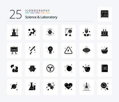 Science 25 Solid Glyph icon pack including lab. green. science. tree. science machine vector