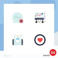 4 Flat Icon concept for Websites Mobile and Apps chat cell interaction medical technology Editable Vector Design Elements