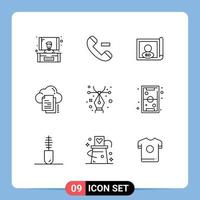 9 Creative Icons Modern Signs and Symbols of pen design flag document copy Editable Vector Design Elements