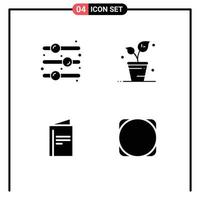Set of 4 Commercial Solid Glyphs pack for design element card toggle switch spring advertisement Editable Vector Design Elements