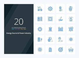 20 Energy Source And Power Industry Blue Color icon for presentation vector