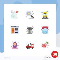 User Interface Pack of 9 Basic Flat Colors of greek page city internet browser Editable Vector Design Elements