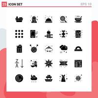 25 Creative Icons Modern Signs and Symbols of qehwa hot space dish search Editable Vector Design Elements