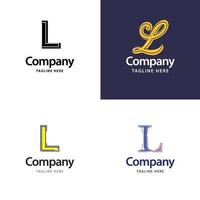 letra l diseño de paquete de logotipos grandes diseño de logotipos modernos y creativos para su negocio vector