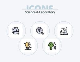 paquete de iconos llenos de línea científica 5 diseño de iconos. . . ciencia. ciencia. atracción vector